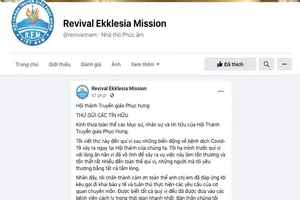 Hội Thánh Truyền giáo Phục hưng kêu gọi tín hữu khai báo dịch