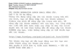 Thư lừa đảo tấn công email công vụ của TP Đà Nẵng
