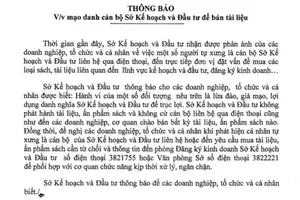 Mạo danh cán bộ Sở KH&ĐT Đà Nẵng đi buôn sách