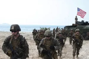 Lính Mỹ trong một cuộc tập trận đổ bộ ở Thái Lan vào năm 2018. Ảnh: Handout