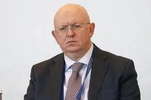 Đại diện thường trực của Nga tại Liên Hiệp Quốc Vasily Nebenzya. Ảnh: Alexander Shcherbak/TASS