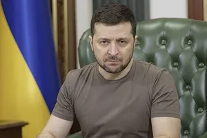 Tổng thống Ukraine Volodymyr Zelensky. Ảnh: Văn phòng báo chí Tổng thống Ukraine/AP