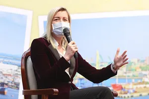 Thứ trưởng Bộ Giao thông vận tải và Truyền thông Lithuania, bà Agne Vaiciukeviciute. Ảnh: CNA