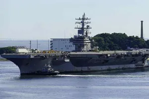 Tàu sân bay Ronald Reagan. Ảnh: KYODO NEWS