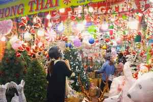 Giáng sinh đến gần, chợ bán đồ trang trí rực rỡ thay áo mới