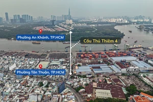 Cận cảnh khu vực sẽ xây dựng cầu Thủ Thiêm 4 vượt sông Sài Gòn 