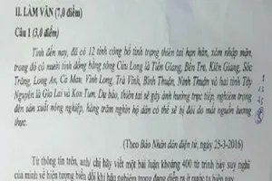 Xử lý người ra đề thi ngữ văn 12 bị sai vị trí địa lý