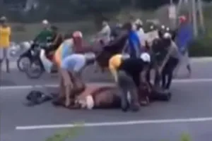 ‘Hôi’ thịt trâu chết ngay giữa đường