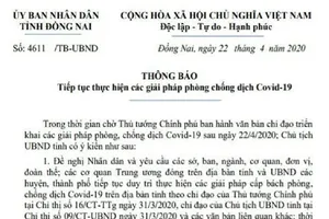 Đồng Nai: Vẫn tiếp tục thực hiện nghiêm giãn cách xã hội