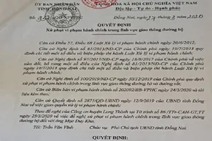 Người vi phạm giao thông kiện chủ tịch tỉnh Đồng Nai