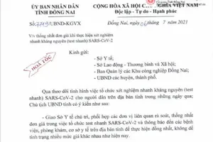 Đồng Nai: Hỏa tốc rà soát giá tiền xét nghiệm test nhanh COVID-19