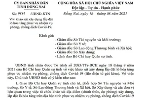Đồng Nai khảo sát địa điểm xây dựng lò hỏa táng phục vụ phòng, chống dịch