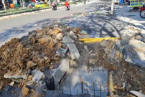 Kiểm tra đơn vị thi công mất an toàn tại dự án chống ngập ở TP Biên Hòa