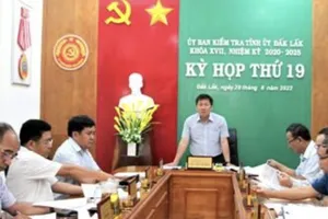 Toàn cảnh kỳ họp thứ 19 của UBKT Tỉnh ủy Đắk Lắk. Ảnh: NX