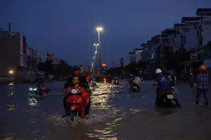 Hàng trăm phương tiện 'chết chìm' vì triều cường