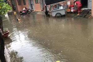 Sau cơn mưa, nhiều hẻm nhỏ ở TP.HCM hóa thành sông