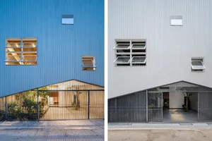 Nhà hai tầng bằng tôn gây chú ý bởi thiết kế lạ mắt