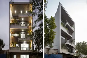 Nhà phố 5 tầng độc lạ với mặt tiền so le