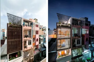 Nhà có mặt tiền 3 m nhưng vẫn nổi bật giữa phố Sài Gòn