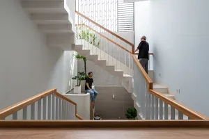 Ngôi nhà xanh lơ cho gia đình 3 người ở quận 8, TP.HCM