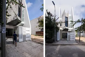 Ngôi nhà có phòng làm việc treo lơ lửng giữa mặt tiền