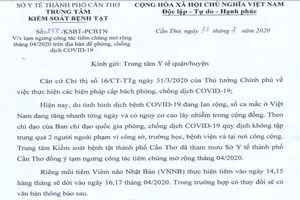 Cần Thơ: Tạm ngưng tiêm chủng mở rộng tháng 4-2020 vì COVID-19