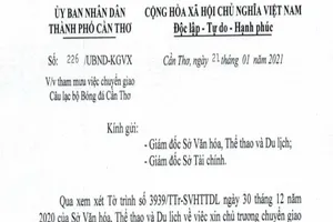 CLB bóng đá Cần Thơ sẽ được chuyển giao cho doanh nghiệp