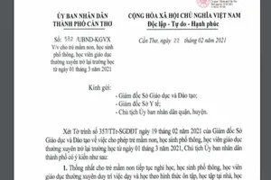 Cần Thơ cho học sinh trở lại trường học từ ngày 1-3