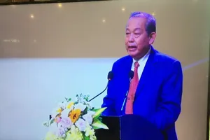 Phó Thủ tướng thường trực Trương Hòa Bình phát biểu khai mạc tại Hội nghị ở TP Cần Thơ sáng 13-3. Ảnh chụp màn hình. Ảnh: NHẪN NAM