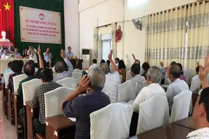 Các đại biểu biểu quyết thông qua danh sách 87 người ứng cử đại biểu HĐND TP nhiệm kỳ 2021-2026 tại hội nghị chiều 15-4. Ảnh: NHẪN NAM