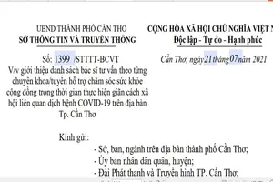Cần Thơ giới thiệu danh sách bác sĩ tư vấn sức khỏe tại 23 đơn vị