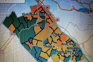 Nhiều vùng trên bản đồ dịch ở Cần Thơ tăng cấp độ dịch