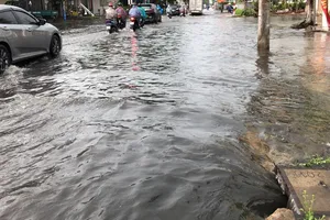 Mưa lớn đầu ngày, nhiều tuyến đường ở Cần Thơ lại ngập