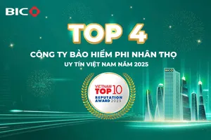 BIC lọt TOP 4 Công ty bảo hiểm phi nhân thọ uy tín