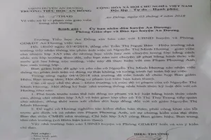 Chấm dứt hợp đồng cô giáo cho HS uống nước giẻ lau