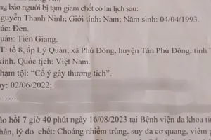 Vụ bé trai 18 tháng bị người tình của mẹ đánh tử vong: Bị cáo chết trước ngày xử phúc thẩm