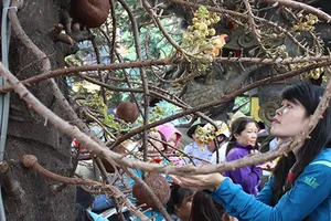 Nhiều người đến chùa dịp rằm tháng bảy