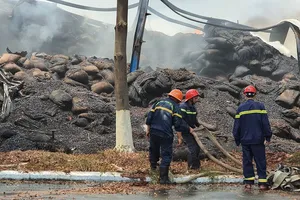 Kho chứa gần 15.000 tấn hạt điều bốc cháy dữ dội