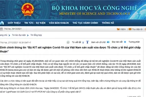 Bộ KH&CN: Thông tin sai bộ kit test được WHO chấp thuận là do báo chí