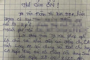 Thư cảm ơn lực lượng công an xã