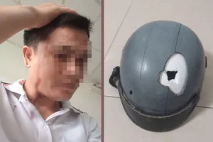 Công an triệu tập người dùng cây sắt đánh vỡ nón bảo hiểm người đi đường 