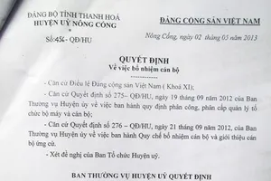Bổ nhiệm lái xe làm Phó Chánh văn phòng huyện ủy vì... tình cảm