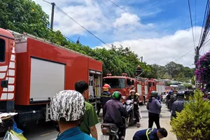 Kịp thời dập tắt đám cháy xưởng chế biến trà ở Đà Lạt