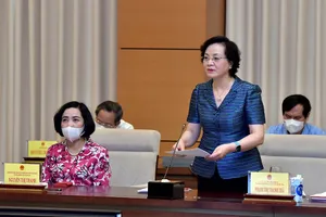 Bộ trưởng Bộ Nội vụ Phạm Thị Thanh Trà phát biểu tại hội nghị trực tuyến toàn quốc triển khai công tác bầu cử.