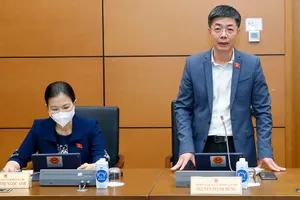 ĐBQH Nguyễn Mạnh Hùng, Ủy viên thường trực Ủy ban Kinh tế, nêu ý kiến về bảo hiểm vi mô.