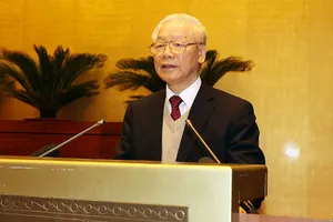 Tổng bí thư Nguyễn Phú Trọng phát biểu chỉ đạo hội nghị.