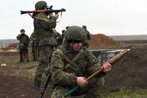 Binh sĩ Nga tham gia tập trận ở căn cứ quân sự vùng Rostov hồi tháng 12-2021.