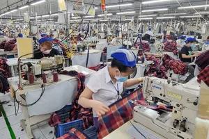 Người lao động đang làm việc tại một công ty may ở TP.HCM.