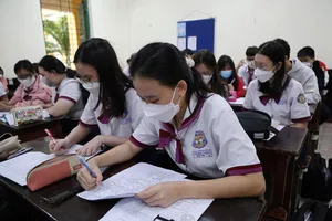 Học sinh lớp 12 Trường THPT Trưng Vương (quận 1, TP.HCM) trong một giờ học.