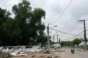 Khu trọ sau khi bị cưỡng chế.